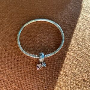 PANDORA  Moments Leaves & Snake Chain Bracelet Size 18 NIB